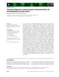 Báo cáo khoa học: Amyloid oligomers: spectroscopic characterization of amyloidogenic protein states