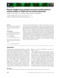 Báo cáo khoa học:  Recent insights into cerebral cavernous malformations: animal models of CCM and the human phenotype