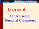 CPUs Used in Personal Computers