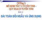 Bài toán đối ngẫu và ứng dụng