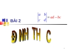 Đại số tuyến tính - Bài 2: Định thức