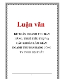 Luận văn: KẾ TOÁN DOANH THU BÁN HÀNG, THUẾ TIÊU THỤ VÀ CÁC KHOẢN LÀM GIẢM DOANH THU BÁN HÀNG CÔNG TY TNHH ĐẠI PHÁT