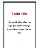 Luận văn: Những giải pháp nâng cao hiệu quả nguồn nhân lực trong doanh nghiệp thương mại