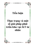 Tiểu luận Thực trạng và một số giải pháp phát triển khu vực KT tư nhân