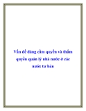 Vấn đề đảng cầm quyền và thẩm quyền quản lý nhà nước ở các nước tư bản