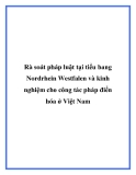 Rà soát pháp luật tại tiểu bang Nordrhein Westfalen và kinh nghiệm cho công tác pháp điển hóa ở Việt Nam