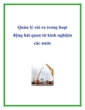 Quản lý rủi ro trong hoạt động hải quan từ kinh nghiệm các nước