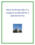 Một số vấn đề tham chiếu về vị trí pháp lý của Quốc hội Mỹ và Quốc hội Việt Nam