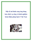 Một số mô hình cung ứng hàng hoá, dịch vụ công và kinh nghiệm hoàn thiện pháp luật ở Việt Nam