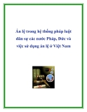 Án lệ trong hệ thống pháp luật dân sự các nước Pháp, Đức và việc sử dụng án lệ ở Việt Nam