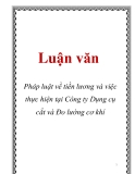 Luận văn: Pháp luật về tiền lương và việc thực hiện tại Công ty Dụng cụ cắt và Đo lường cơ khí