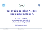 Tái cơ cấu hệ thống Ngân hàng thương mại: Kinh nghiệm Đông Á