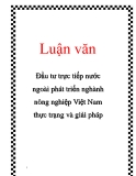 Luận văn: Đầu tư trực tiếp nước ngoài phát triển nghành nông nghiệp Việt Nam thực trạng và giải pháp