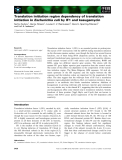 Báo cáo khoa học: Translation initiation region dependency of translation initiation in Escherichia coli by IF1 and kasugamycin