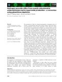 Báo cáo khoa học: Hydrogen peroxide efﬂux from muscle mitochondria underestimates matrix superoxide production – a correction using glutathione depletion