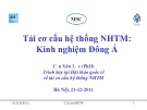 Tái cơ cấu hệ thống NHTM: một số vấn đề cơ bản