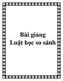 Tập bài giảng Luật học so sánh - Trần Vân Long