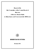   Report of the Sub-Committee of the Central Board of  Directors   of Reserve Bank of India   to Study Issues and Concerns in the MFI Sector 