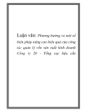  Luận văn đề tài :  Phương hướng và một số biện pháp nâng cao hiệu quả của công tác quản lý vốn sản xuất kinh doanh Công ty 20 - Tổng cục hậu cần