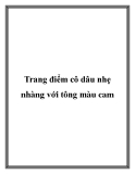 Trang điểm cô dâu nhẹ nhàng với tông màu cam.Với cách trang điểm nhẹ nhàng dùng phấn màu cam cho phần bầu mắt, diễn viên Khánh Hiền hóa thành cô dâu xinh tươi trong ngày cưới..Sử dụng kem nền dạng nước che khuyết điểm, miết sát vùng mi dưới để che bọn