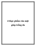 4 thực phẩm rửa mặt giúp trắng da.Việc rửa mặt vô cùng quan trọng vì không chỉ giúp lấy đi chất bẩn, bạn cũng có thể giúp da sáng mịn hơn. Nếu bạn muốn có làn da đẹp sáng mịn thì hãy áp dụng 1 trong các công thức giúp làm trắng da sau đây: 1. Sữa tươi