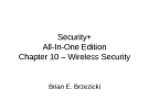 Chapter 10 – Wireless Security