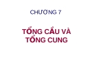 BÀI GIẢNG: CHƯƠNG 7 - TỔNG CẦU VÀ TỔNG CUNG