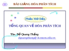 Bài giảng về Hóa phân tích - ThS. Đỗ Quang Thắng