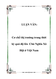 LUẬN VĂN:  Cơ chế thị trường trong thời kỳ quá độ lên Chủ Nghĩa Xã Hội ở Việt Nam