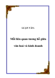 LUẬN VĂN:  Mỗi liên quan tương hỗ giữa văn hoá và kinh doanh