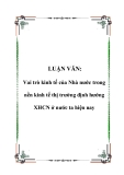 LUẬN VĂN: Vai trò kinh tế của Nhà nước trong nền kinh tế thị trường định hướng XHCN ở nước ta hiện nay