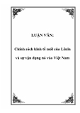 LUẬN VĂN:  Chính sách kinh tế mới của Lênin và sự vận dụng nó vào Việt Nam