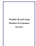 30 phím tắt mới dùng trong Windows 8 Consumer Preview