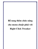 Bổ sung thêm chức năng cho menu chuột phải với Right Click Tweaker