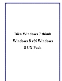 Biến Windows 7 thành Windows 8 với Windows 8 UX Pack