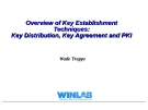 Overview of Key Establishment Techniques:Key Distribution, Key Agreement and PKI