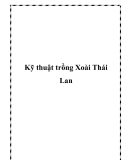 Kỹ thuật trồng Xoài Thái Lan