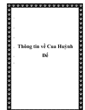  Thông tin về Cua Huỳnh Đế