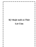 Kỹ thuật nuôi cá Thát Lát Còm