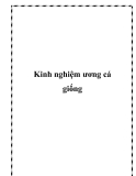 Kinh nghiệm ương cá giống