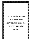 TIÊU CHUẨN NGÀNH 28TCN123: 1998 QUY TRÌNH NUÔI CÁ CHÉP V1 THƯƠNG PHẨM