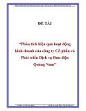 ĐỀ TÀI “Phân tích hiệu quả hoạt động kinh doanh của công ty Cổ phần và Phát triển Dịch vụ Bưu điện Quảng Nam”