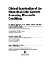 Clinical examination of musculoskeletal system assessing rheumatic conditions