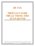 ĐỀ TÀI THỜI GIAN NGHỆ THUẬT TRONG THƠ XUÂN QUỲNH