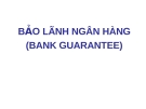 BẢO LÃNH NGÂN HÀNG (BANK GUARANTEE)