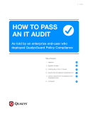 HOW TO PASS AN IT AUDIT: As told by an enterprise end-user who  deployed QualysGuard Policy Compliance