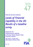 Financial Services Authority Levels of Financial Capability in the UK: Results of a baseline survey