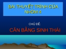 CHỦ ĐỀ: CÂN BẰNG SINH THÁI