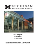 BBA Program  BULLETIN  2012-2013: LEADING IN THOUGHT AND ACTION