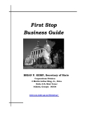First Stop   Business Guide: BRIAN P. KEMP, Secretary of State  